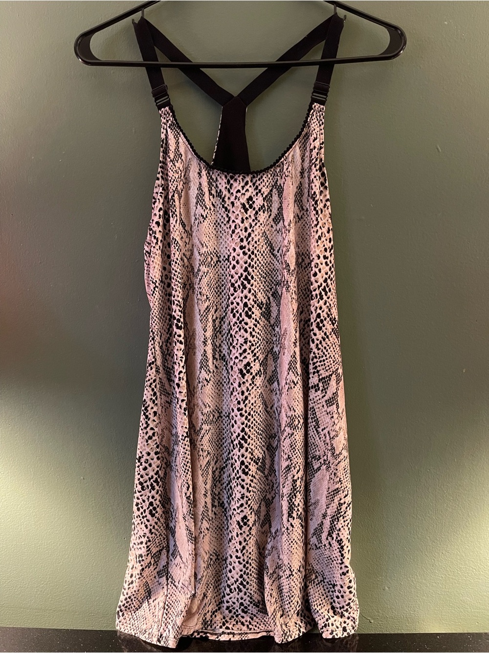 Secret Treasures Pink and Black Snake Print Chemise